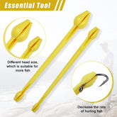 Close-up of the yellow dehooker head showing large end